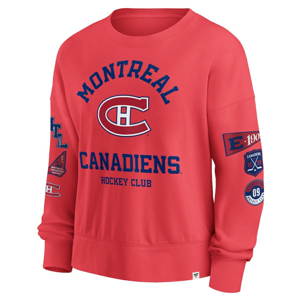 NHL Montreal Canadiens Fanatics Women's Oversized Vintage Go Team Pullover Sweatshirt
