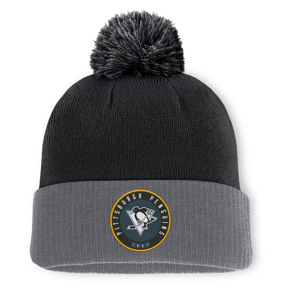 NHL Pittsburgh Penguins Fanatics Aspyn Cuffed Knit Hat with Pom