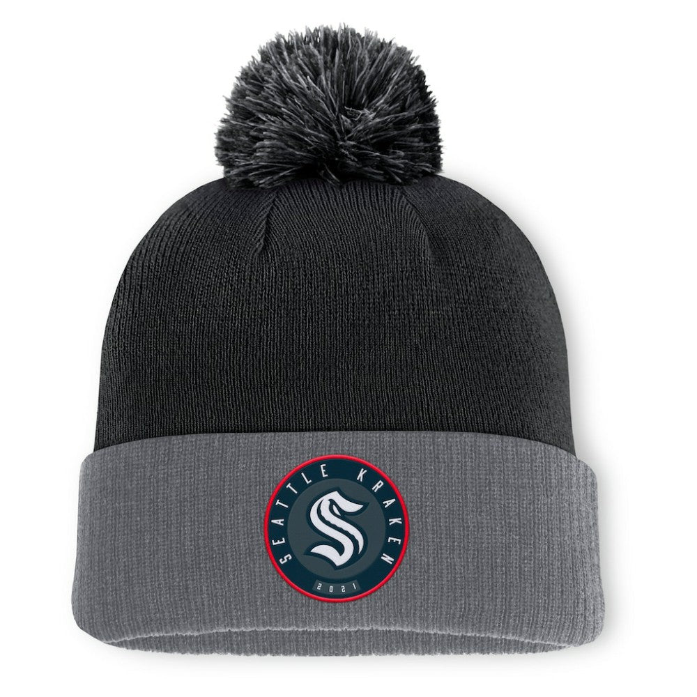 NHL Seattle Kraken Fanatics Aspyn Cuffed Knit Hat with Pom