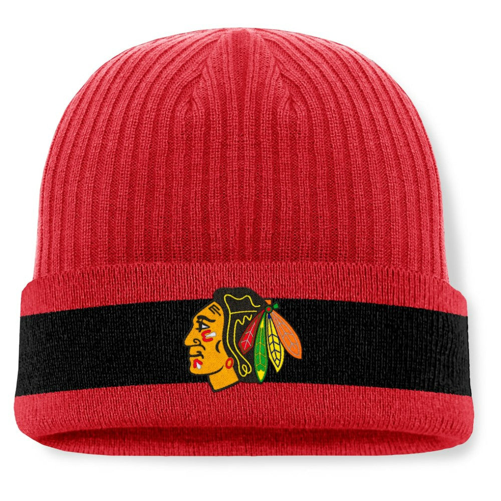 NHL Chicago Blackhawks Fanatics Blueliner Cuffed Knit Hat