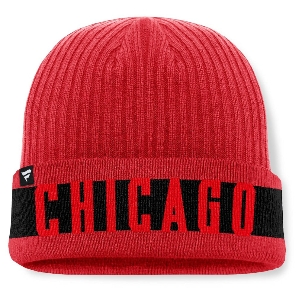 NHL Chicago Blackhawks Fanatics Blueliner Cuffed Knit Hat