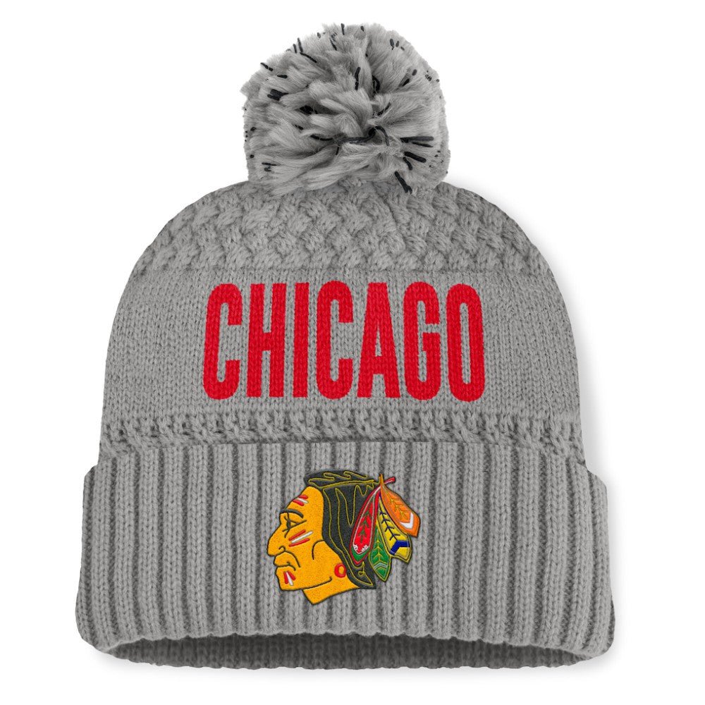 NHL Chicago Blackhawks Fanatics Women's Heritage Tilly Cuffed Knit Hat with Pom