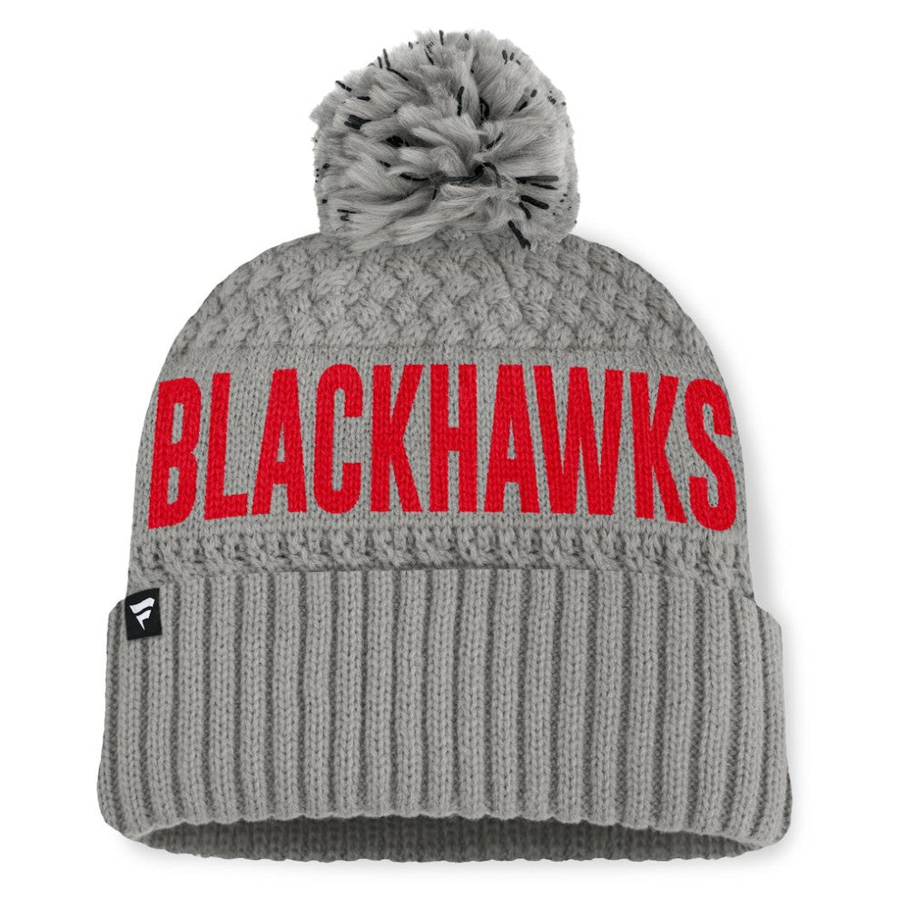 NHL Chicago Blackhawks Fanatics Women's Heritage Tilly Cuffed Knit Hat with Pom