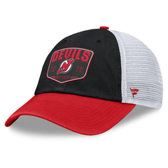 NHL New Jersey Devils Fanatics Fundamental One-Time Trucker Adjustable Hat