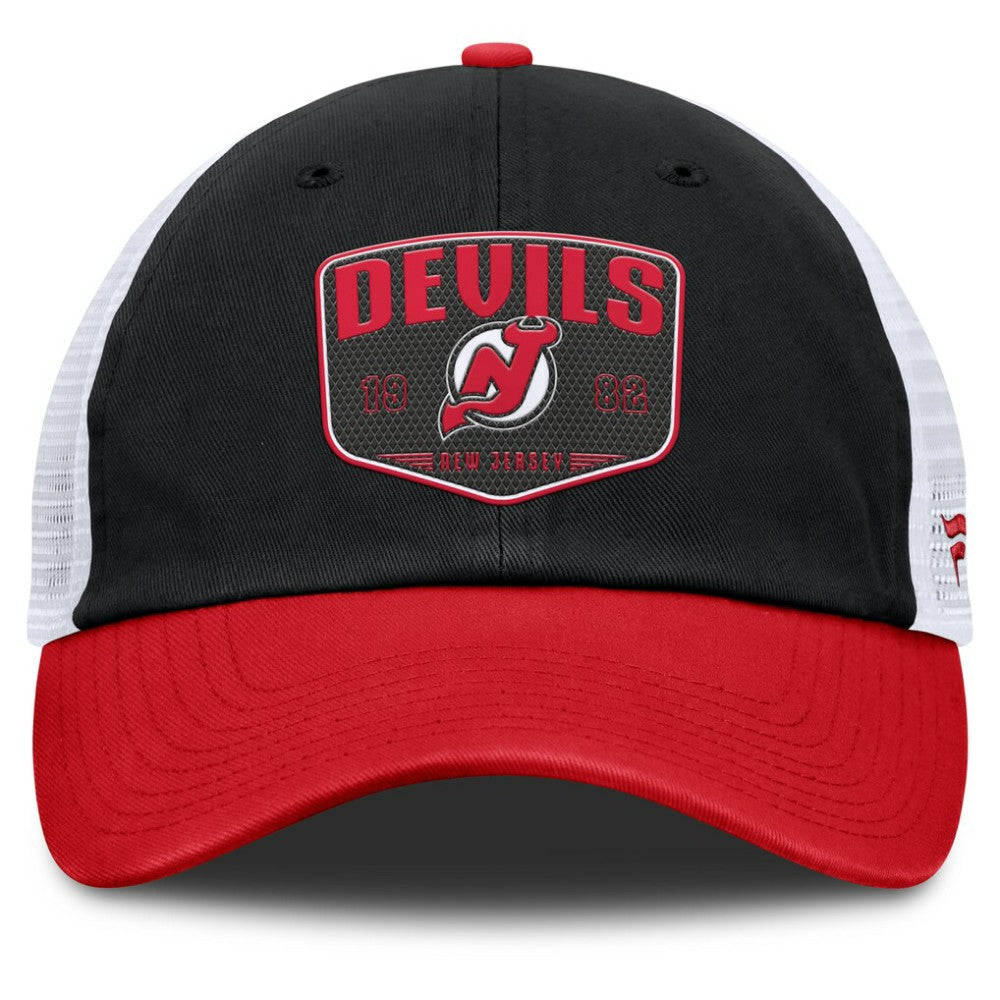 NHL New Jersey Devils Fanatics Fundamental One-Time Trucker Adjustable Hat