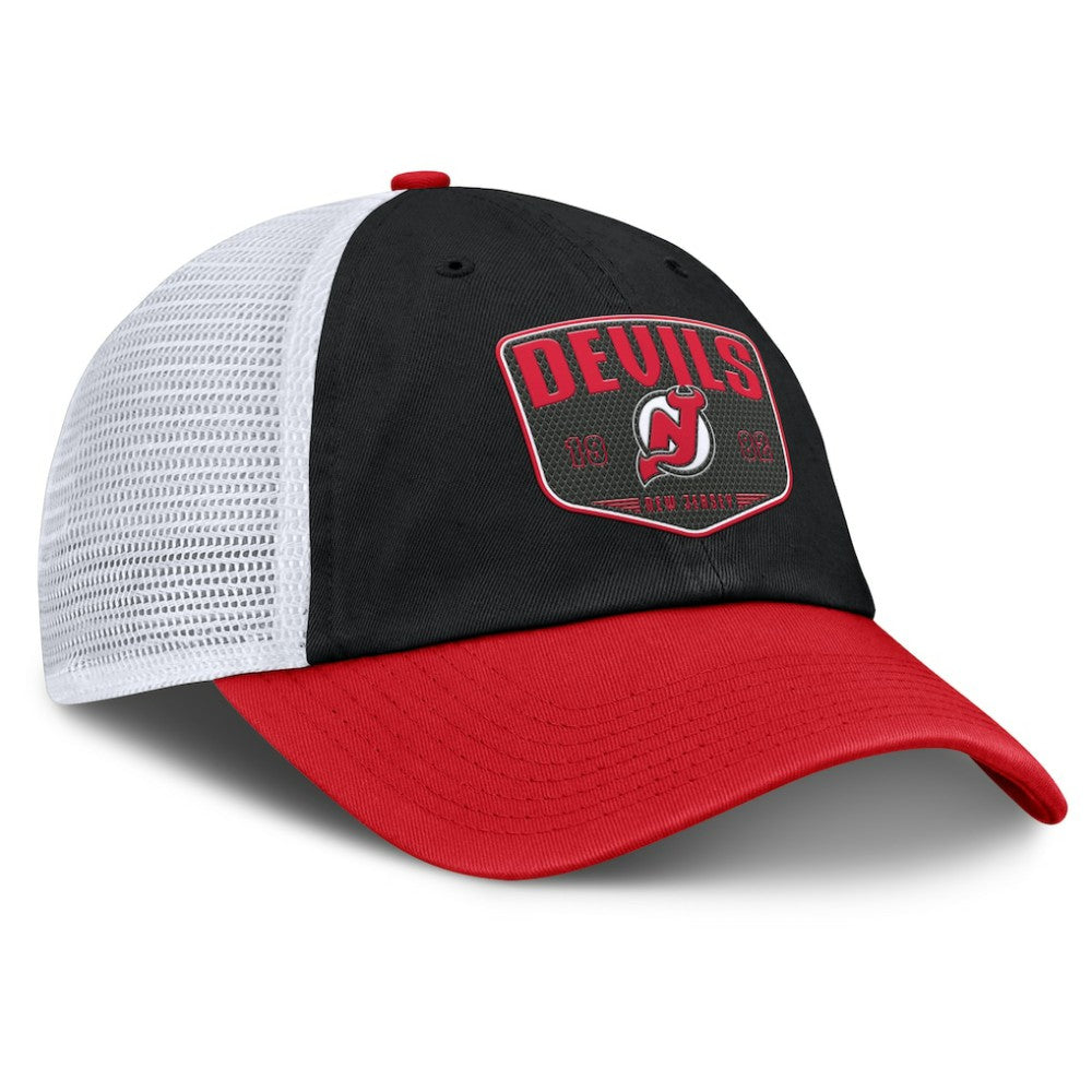 NHL New Jersey Devils Fanatics Fundamental One-Time Trucker Adjustable Hat