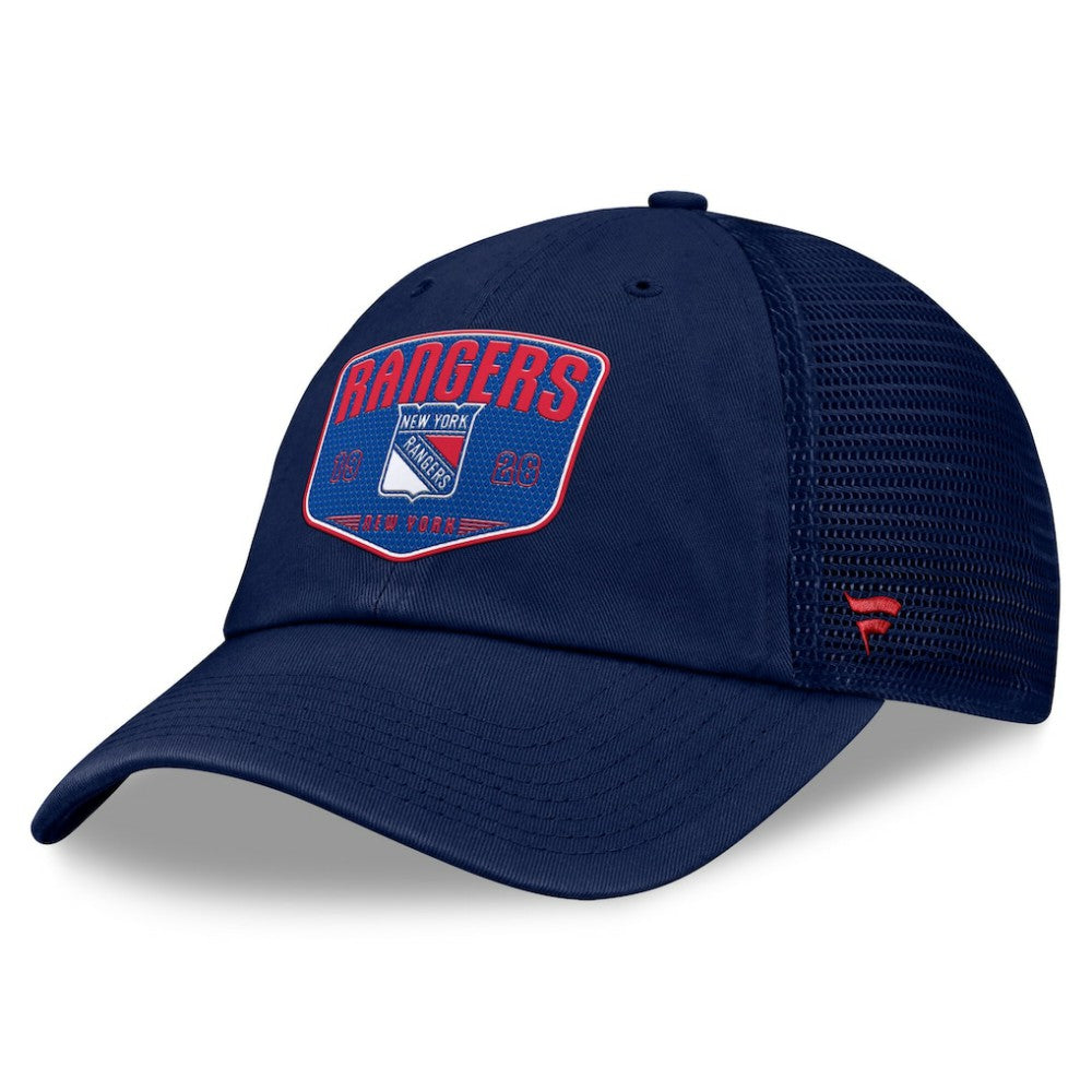NHL New York Rangers Fanatics Fundamental One-Time Trucker Adjustable Hat