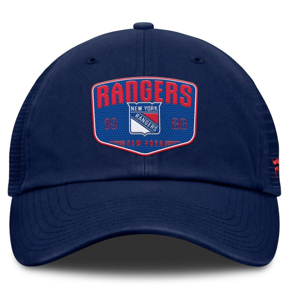 NHL New York Rangers Fanatics Fundamental One-Time Trucker Adjustable Hat
