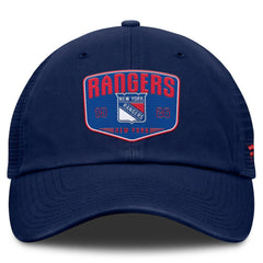 NHL New York Rangers Fanatics Fundamental One-Time Trucker Adjustable Hat