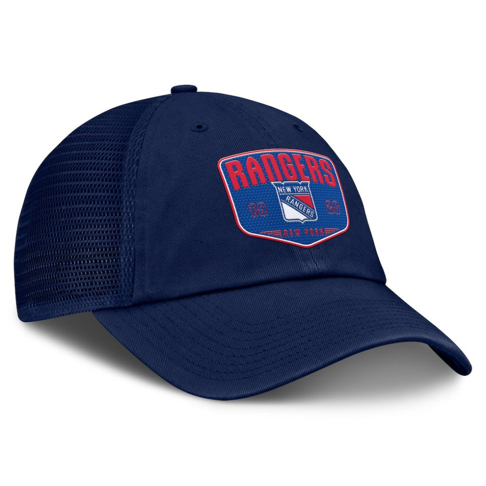 NHL New York Rangers Fanatics Fundamental One-Time Trucker Adjustable Hat