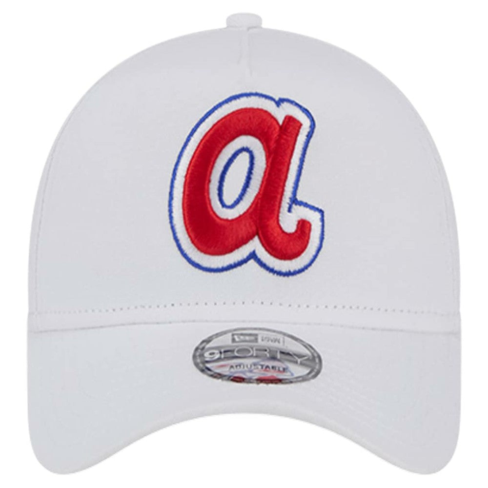 White Atlanta Braves New Era TC A-Frame 9FORTY Adjustable Hat