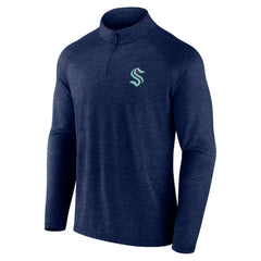 NHL Seattle Kraken Logo Athletic Head-to-Head Raglan Quarter-Zip Top