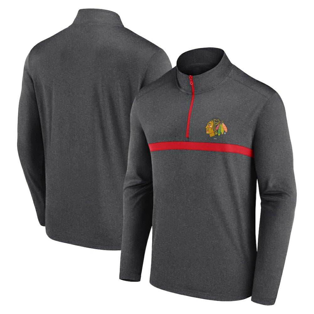 NHL Chicago Blackhawks Logo Athletic Head-to-Head Raglan Quarter-Zip Top
