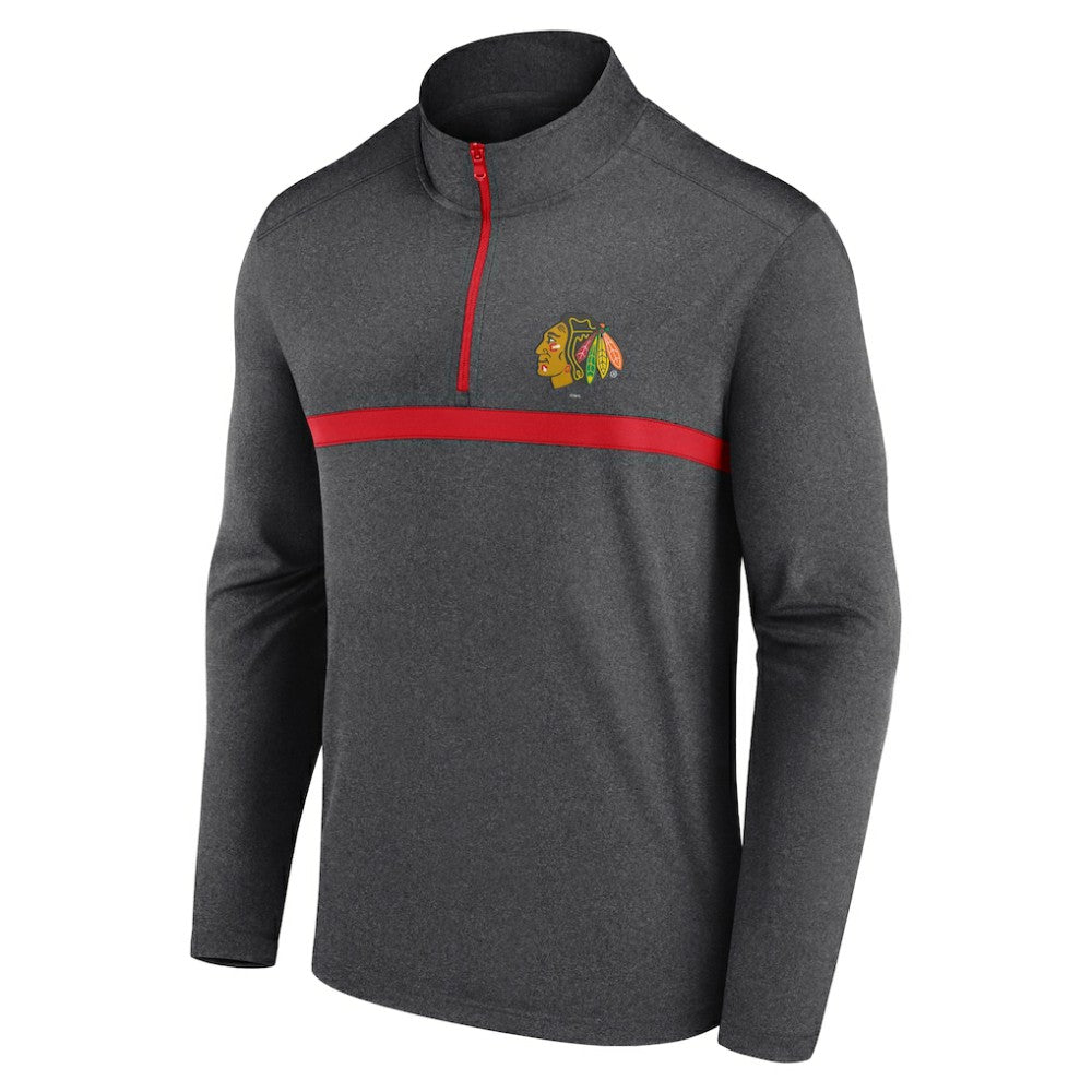 NHL Chicago Blackhawks Logo Athletic Head-to-Head Raglan Quarter-Zip Top