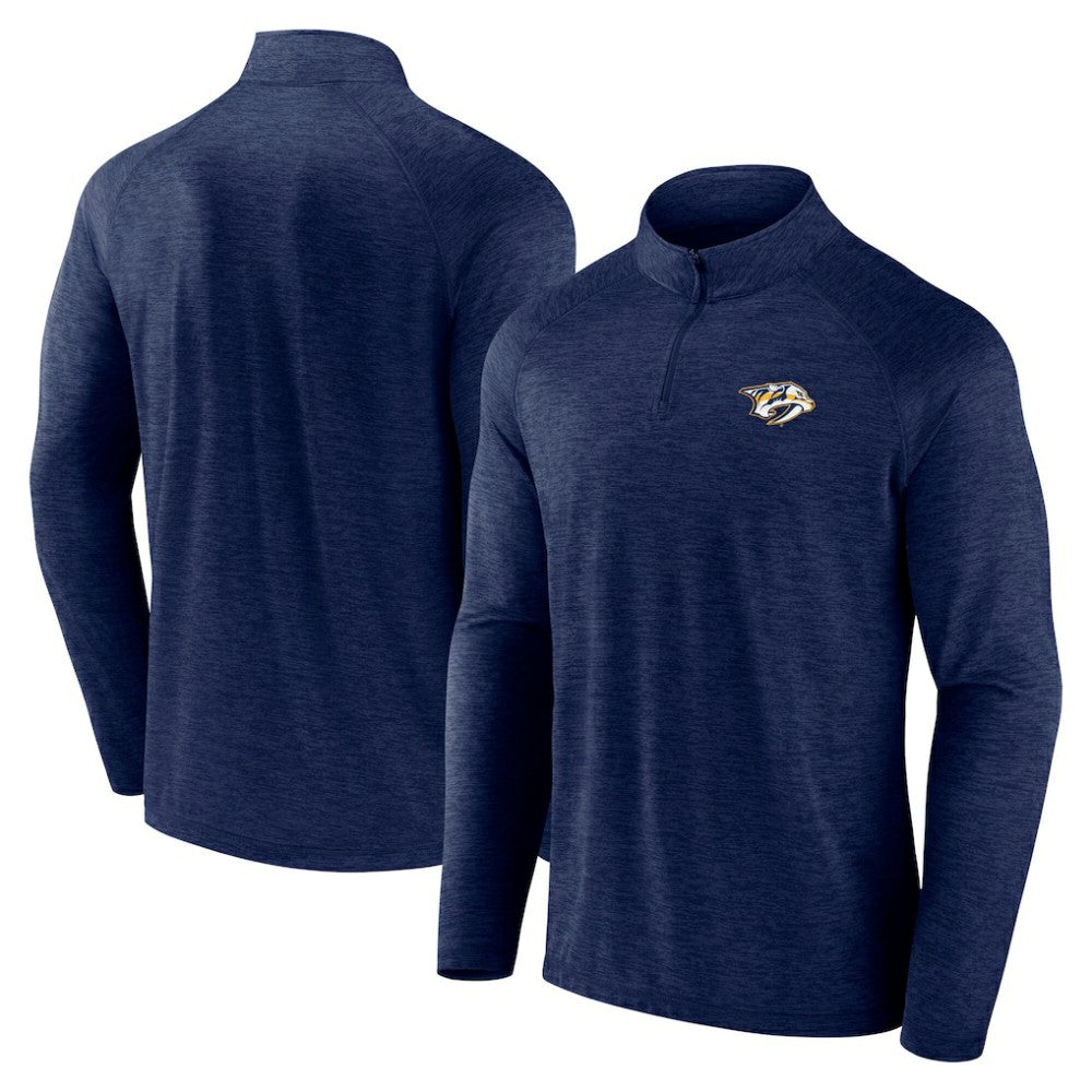 NHL Nashville Predators Logo Athletic Head-to-Head Raglan Quarter-Zip Top