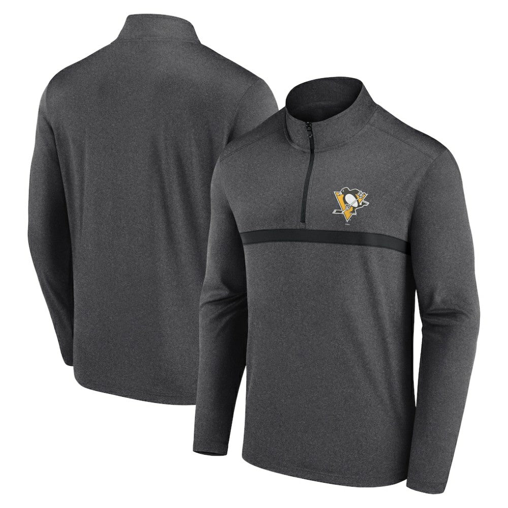 NHL Pittsburgh Penguins Logo Athletic Head-to-Head Raglan Quarter-Zip Top