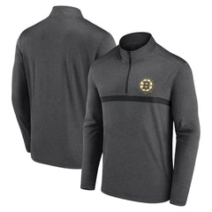 NHL Boston Bruins Logo Athletic Head-to-Head Raglan Quarter-Zip Top