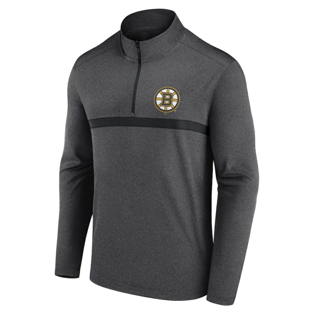 NHL Boston Bruins Logo Athletic Head-to-Head Raglan Quarter-Zip Top