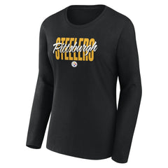 Logo Athletic Women's Grip Long Sleeve T-Shirt - Pittsburgh Steelers T-shirts
