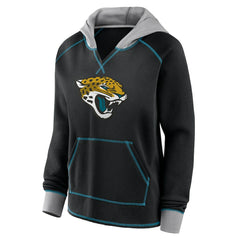 Logo Athletic Women's Boom Fleece Pullover V-Neck Hoodie - Jacksonville Jaguars Hoodies