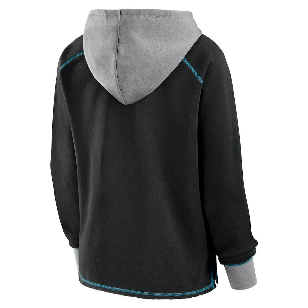 Logo Athletic Women's Boom Fleece Pullover V-Neck Hoodie - Jacksonville Jaguars Hoodies