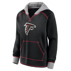 Logo Athletic Women's Boom Fleece Pullover V-Neck Hoodie - Atlanta Falcons Hoodies