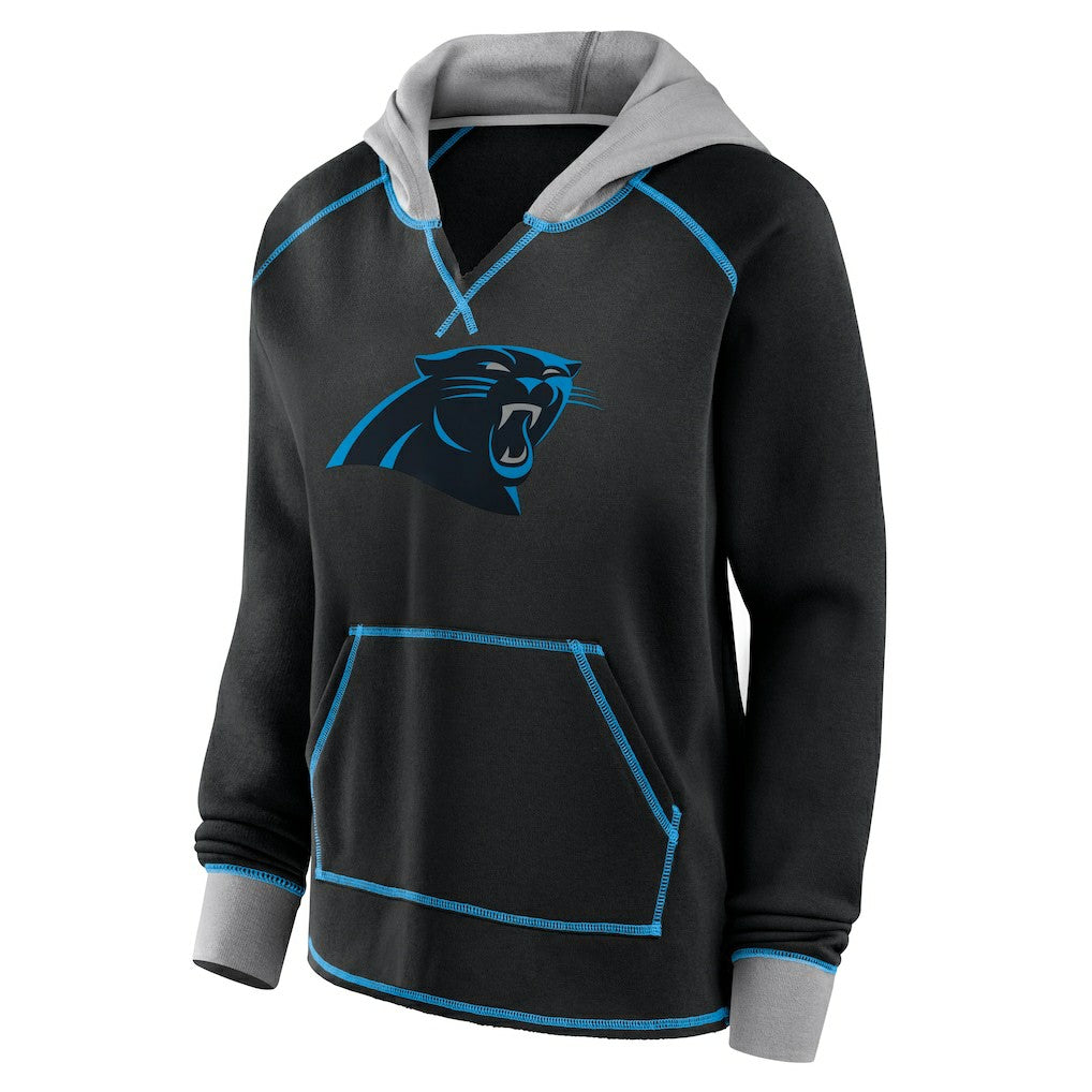 Logo Athletic Women's Boom Fleece Pullover V-Neck Hoodie - Carolina Panthers Hoodies