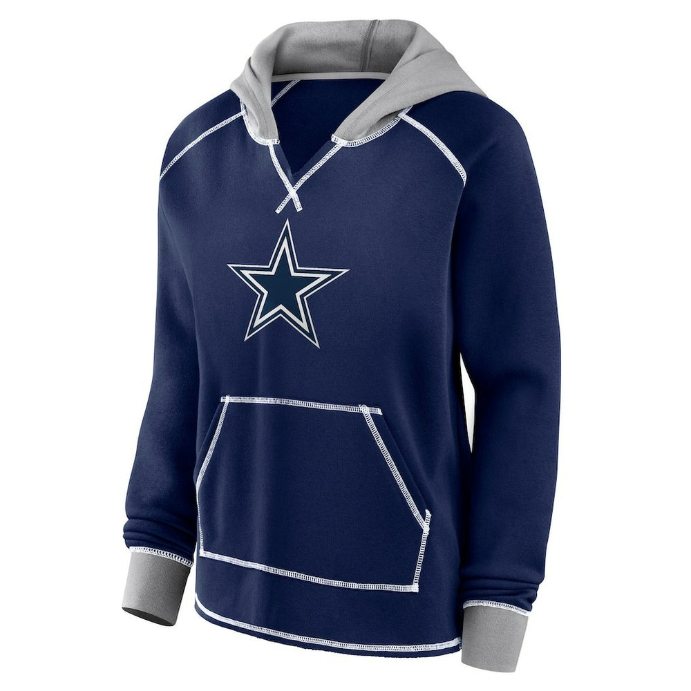 Logo Athletic Women's Boom Fleece Pullover V-Neck Hoodie - Dallas Cowboys Hoodies