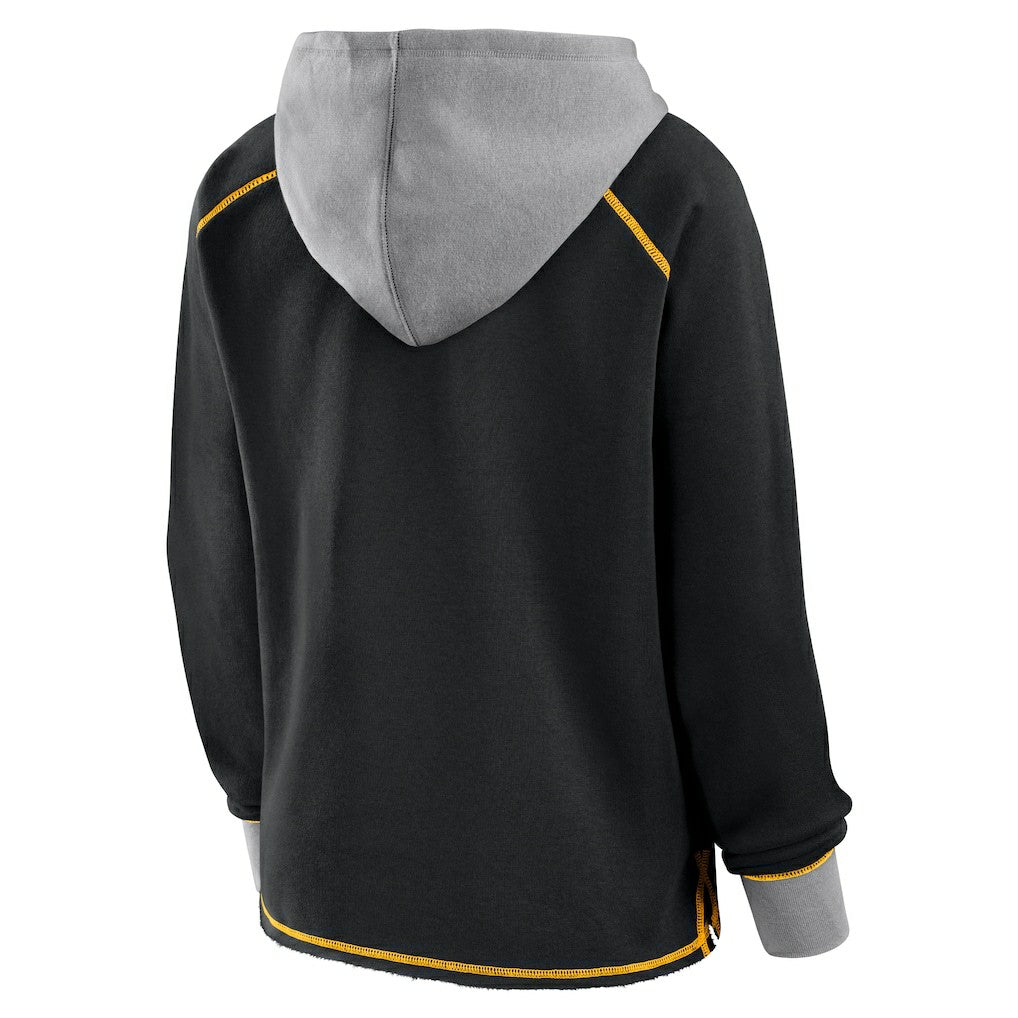 Logo Athletic Women's Boom Fleece Pullover V-Neck Hoodie - Pittsburgh Steelers Hoodies