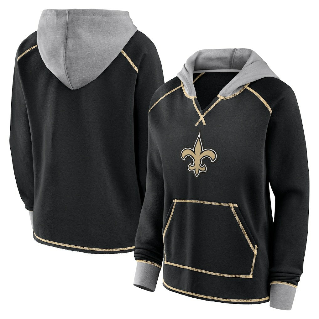 Logo Athletic Women's Boom Fleece Pullover V-Neck Hoodie - New Orleans Saints Hoodies