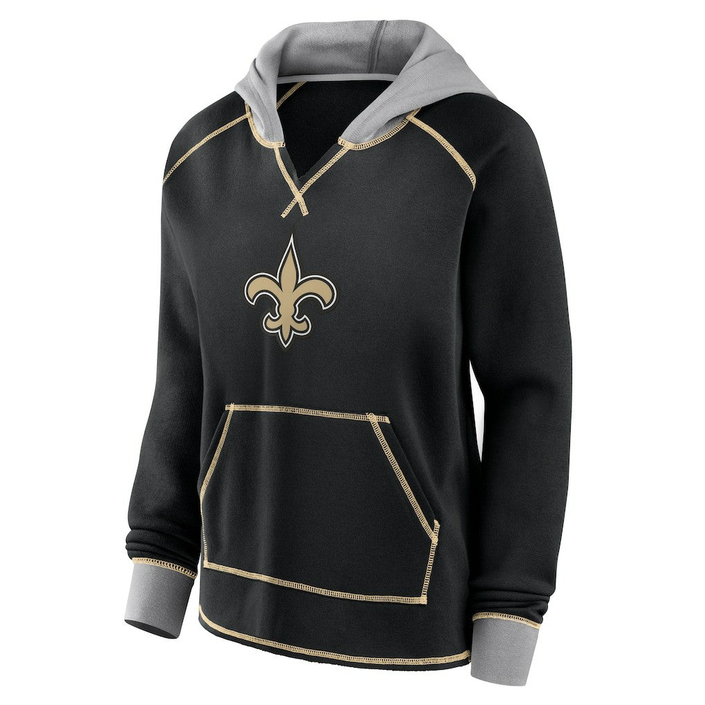 Logo Athletic Women's Boom Fleece Pullover V-Neck Hoodie - New Orleans Saints Hoodies
