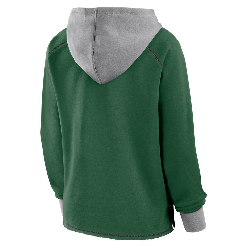 Logo Athletic Women's Boom Fleece Pullover V-Neck Hoodie - New York Jets Hoodies