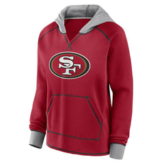Logo Athletic Women's Boom Fleece Pullover V-Neck Hoodie - San Francisco 49ers Hoodies