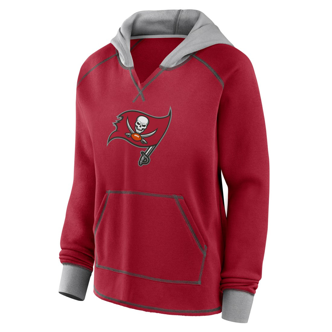 Logo Athletic Women's Boom Fleece Pullover V-Neck Hoodie - Tampa Bay Buccaneers Hoodies
