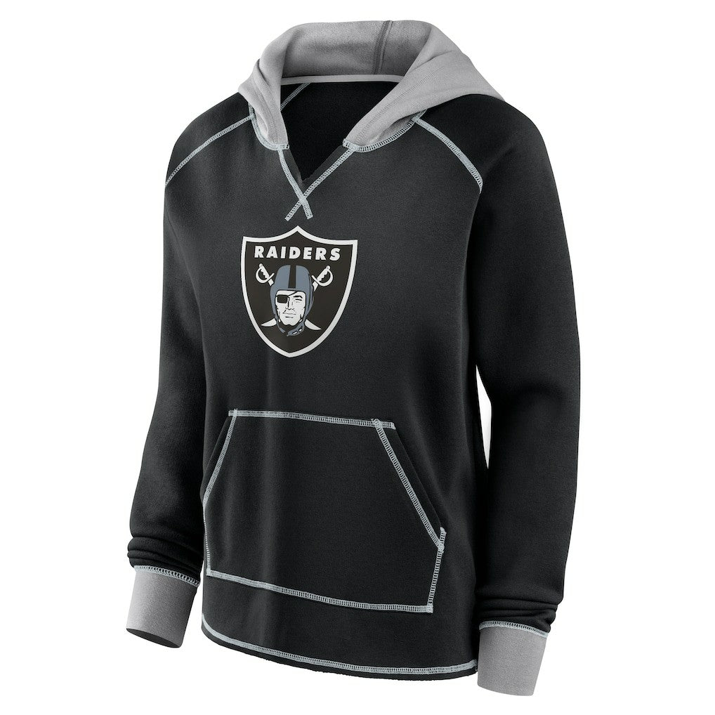 Logo Athletic Women's Boom Fleece Pullover V-Neck Hoodie - Las Vegas Raiders Hoodies