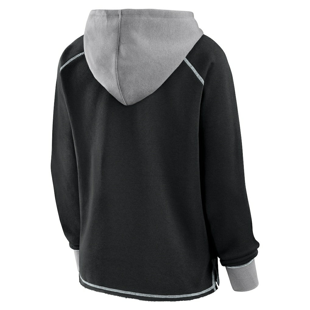 Logo Athletic Women's Boom Fleece Pullover V-Neck Hoodie - Las Vegas Raiders Hoodies