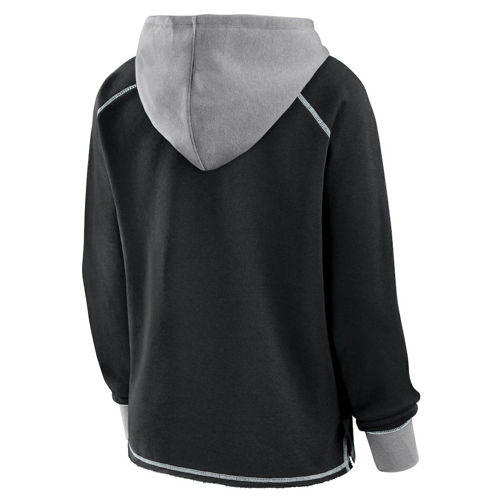 Logo Athletic Women's Boom Fleece Pullover V-Neck Hoodie - Las Vegas Raiders Hoodies