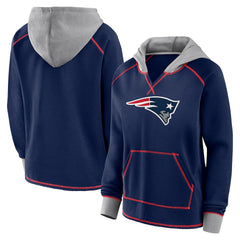 Logo Athletic Women's Boom Fleece Pullover V-Neck Hoodie - New England Patriots Hoodies