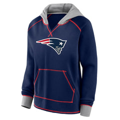 Logo Athletic Women's Boom Fleece Pullover V-Neck Hoodie - New England Patriots Hoodies