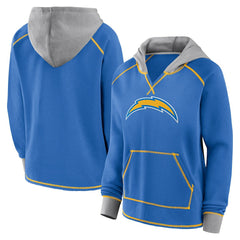 Logo Athletic Women's Boom Fleece Pullover V-Neck Hoodie - Los Angeles Chargers Hoodies
