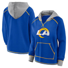 Logo Athletic Women's Boom Fleece Pullover V-Neck Hoodie - Los Angeles Rams Hoodies