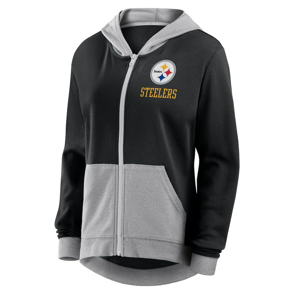 Logo Athletic Women's Hit It French Terry Full-Zip Hoodie - Pittsburgh Steelers Hoodies