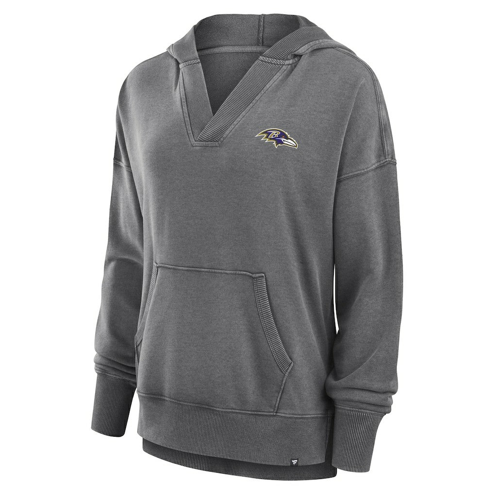 Women's Initiative Snow Wash French Terry V-Neck Pullover Hoodie - Baltimore Ravens Hoodies
