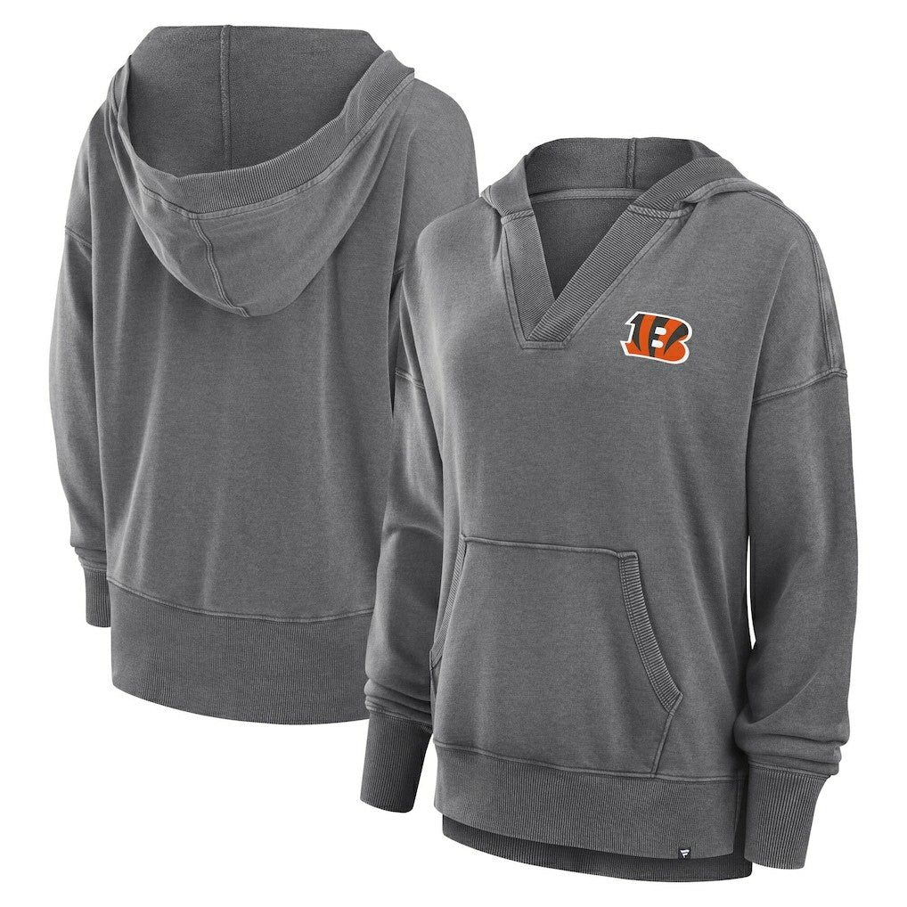 Women's Initiative Snow Wash French Terry V-Neck Pullover Hoodie - Cincinnati Bengals Hoodies