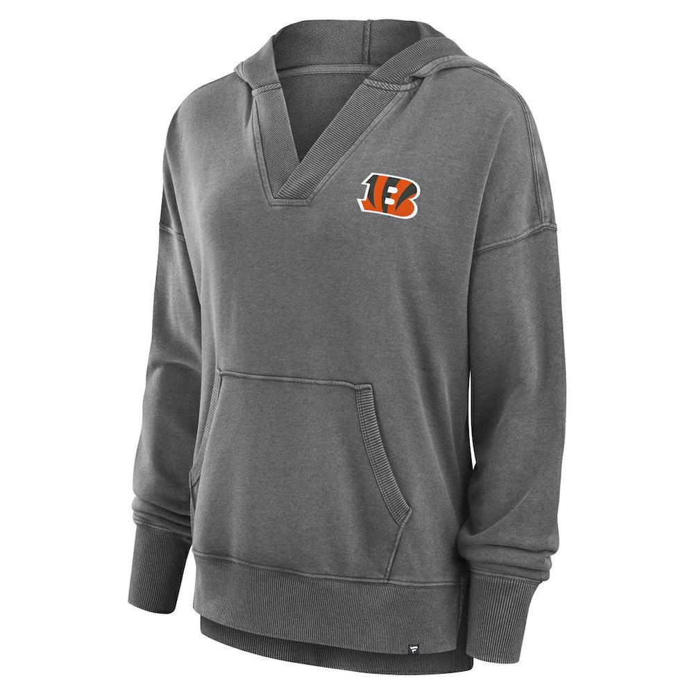 Women's Initiative Snow Wash French Terry V-Neck Pullover Hoodie - Cincinnati Bengals Hoodies