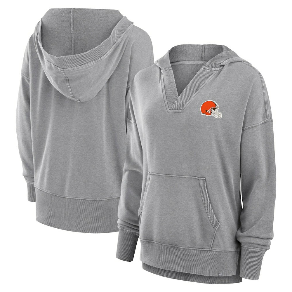 Women's Initiative Snow Wash French Terry V-Neck Pullover Hoodie - Cleveland Browns Hoodies