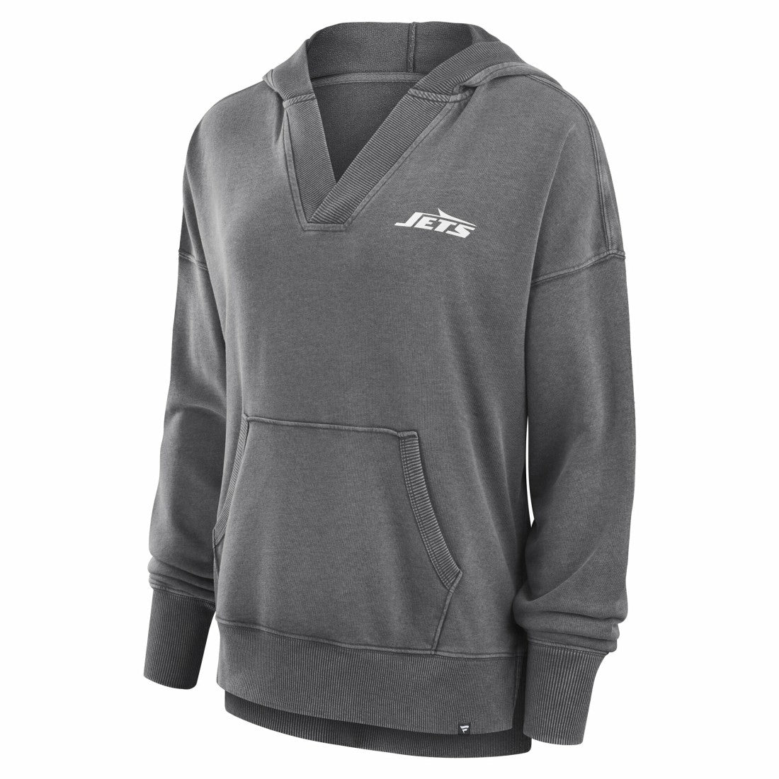 Women's Initiative Snow Wash French Terry V-Neck Pullover Hoodie - New York Jets Hoodies