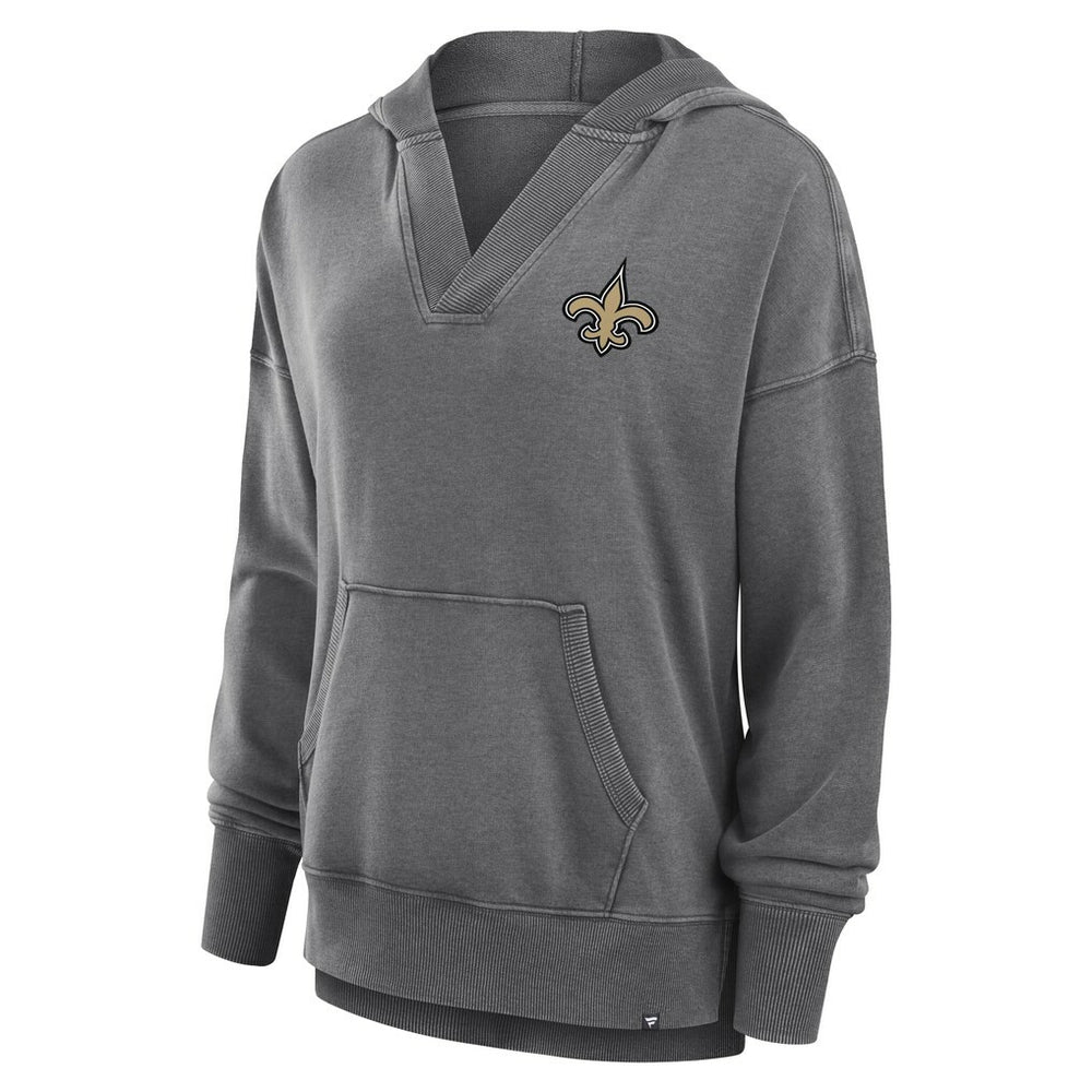 Women's Initiative Snow Wash French Terry V-Neck Pullover Hoodie - New Orleans Saints Hoodies