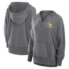 Women's Initiative Snow Wash French Terry V-Neck Pullover Hoodie - Minnesota Vikings Hoodies