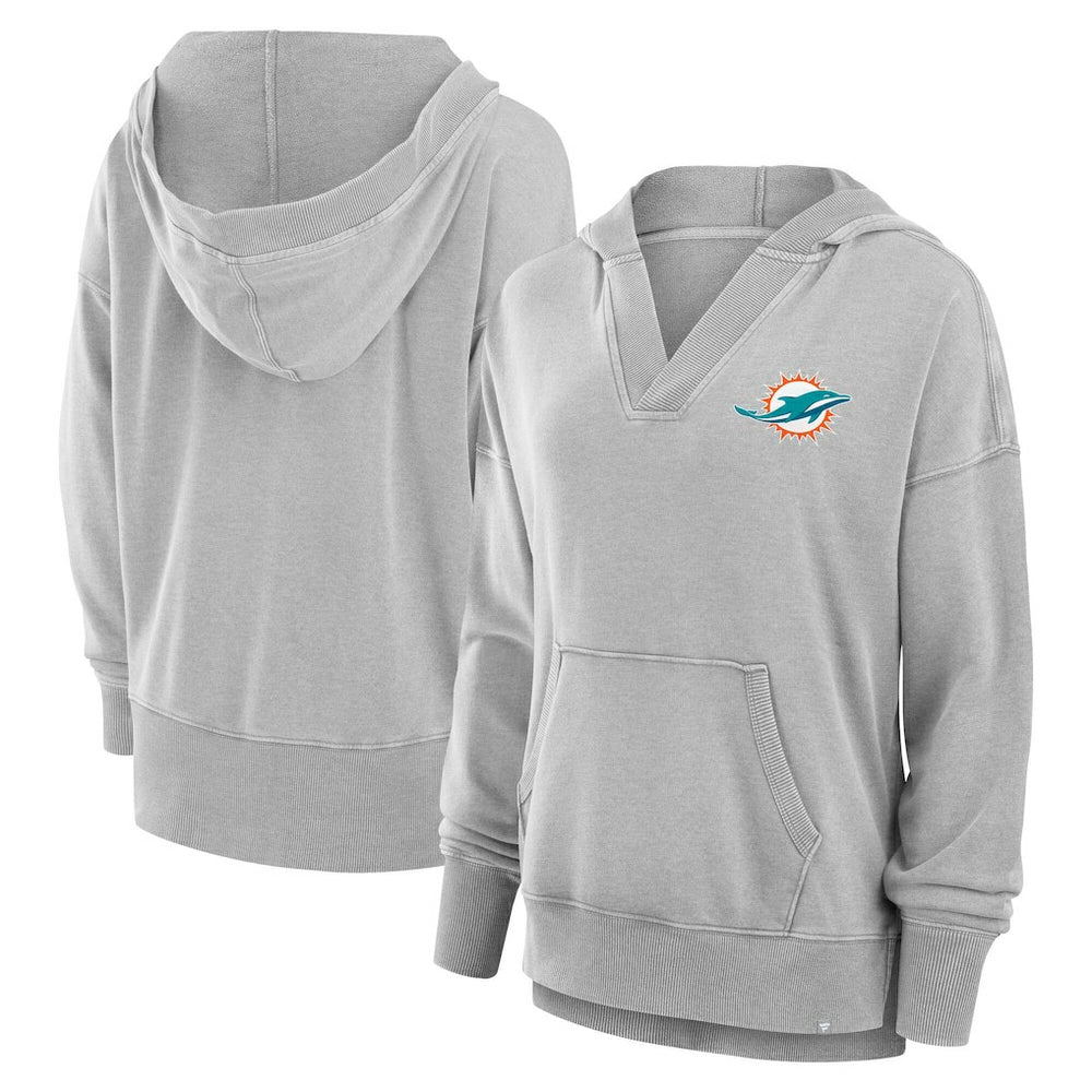 Women's Initiative Snow Wash French Terry V-Neck Pullover Hoodie - Miami Dolphins Hoodies